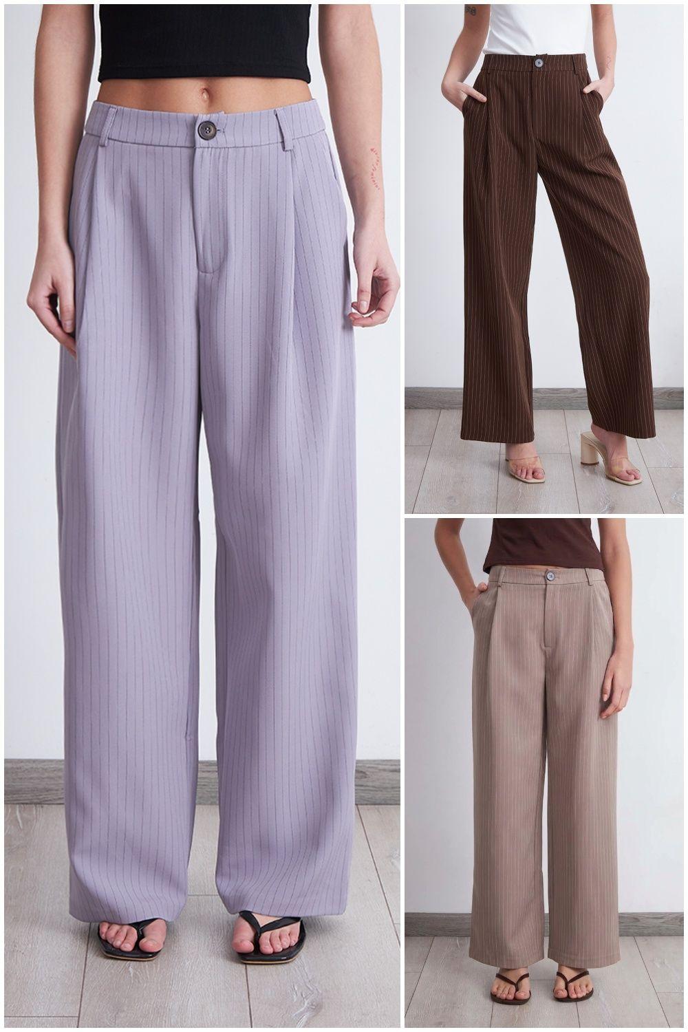 Pantalón Recto Raya Diplomática Khaki Nicopoly-4