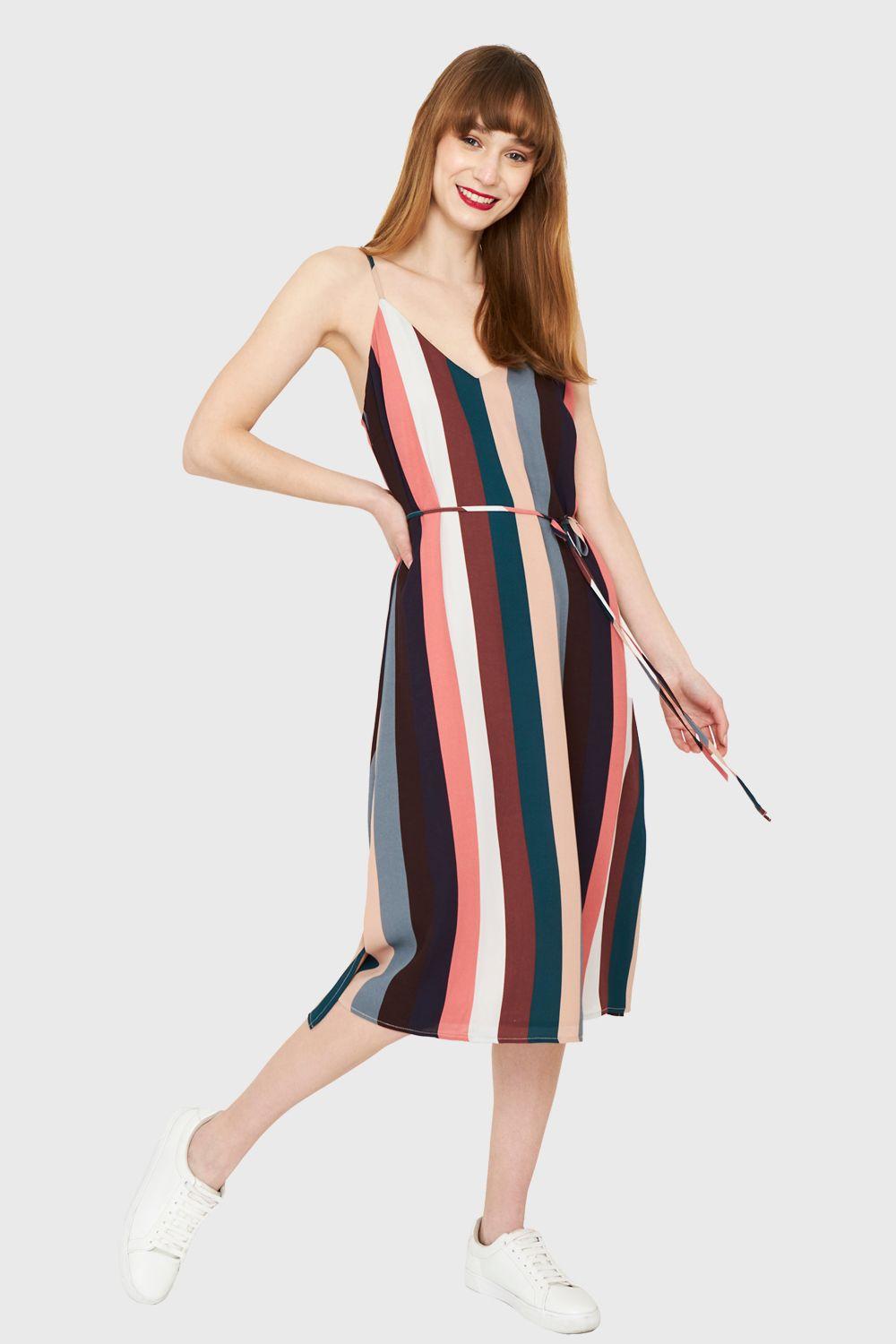 Vestido Rayas Pabilo Multicolor Nicopoly-1