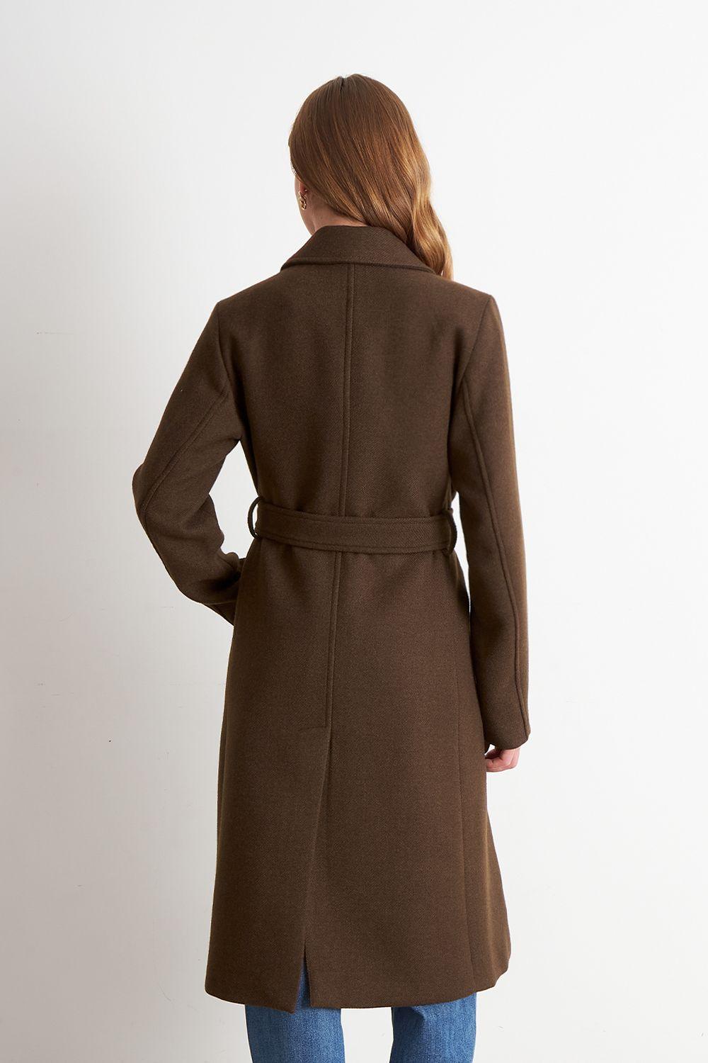 Abrigo Cinturón y Solapa Café Nicopoly-3