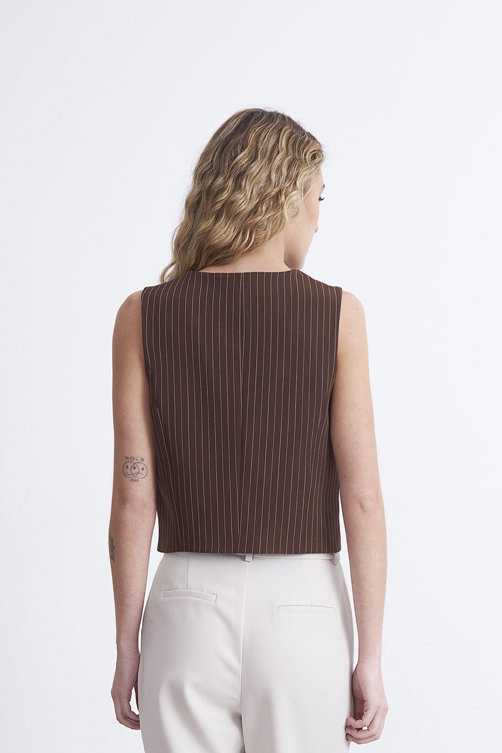 Gilet Sastrero Rayas Diplomáticas Café Nicopoly-3