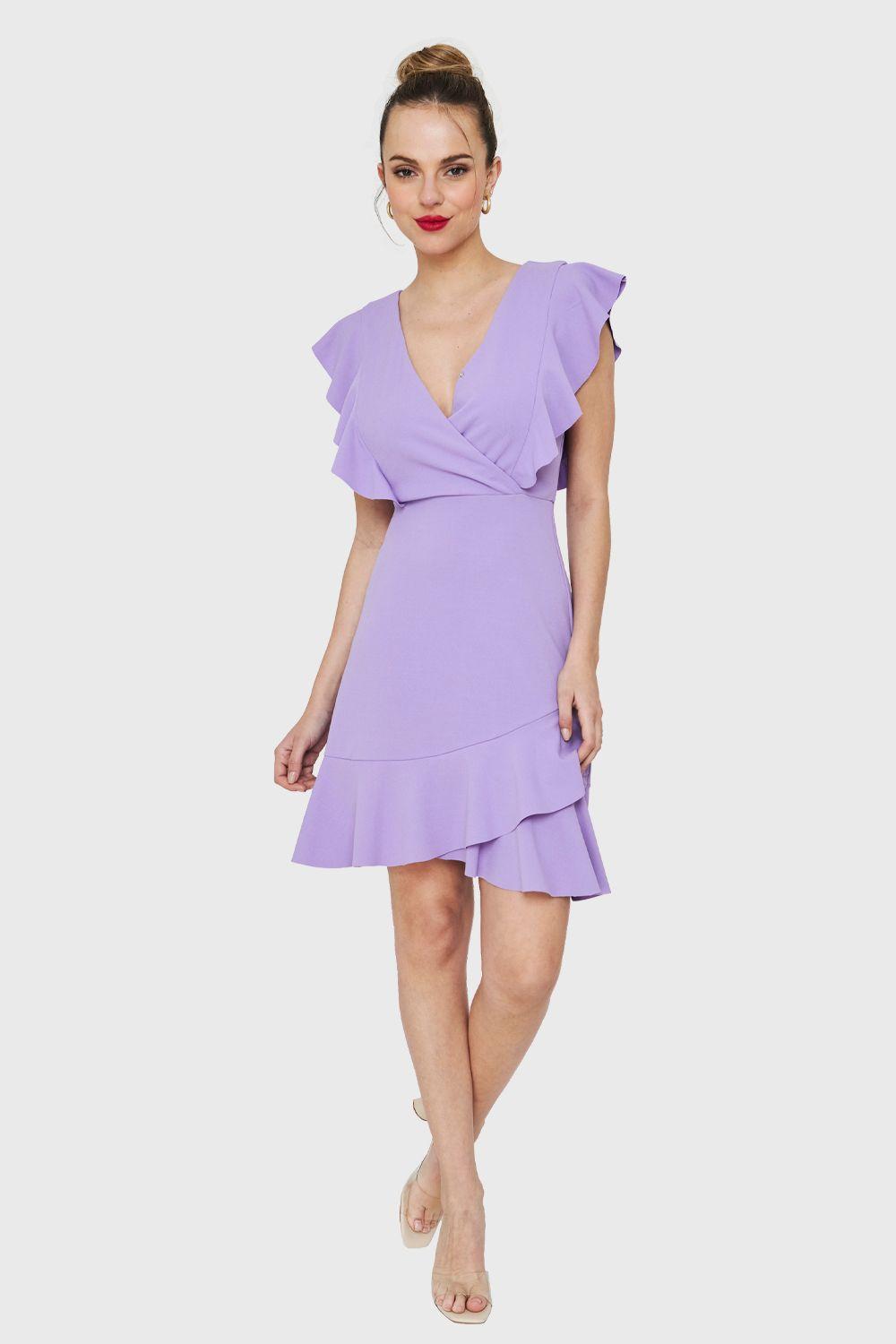 Vestido Volantes Lila Nicopoly-1