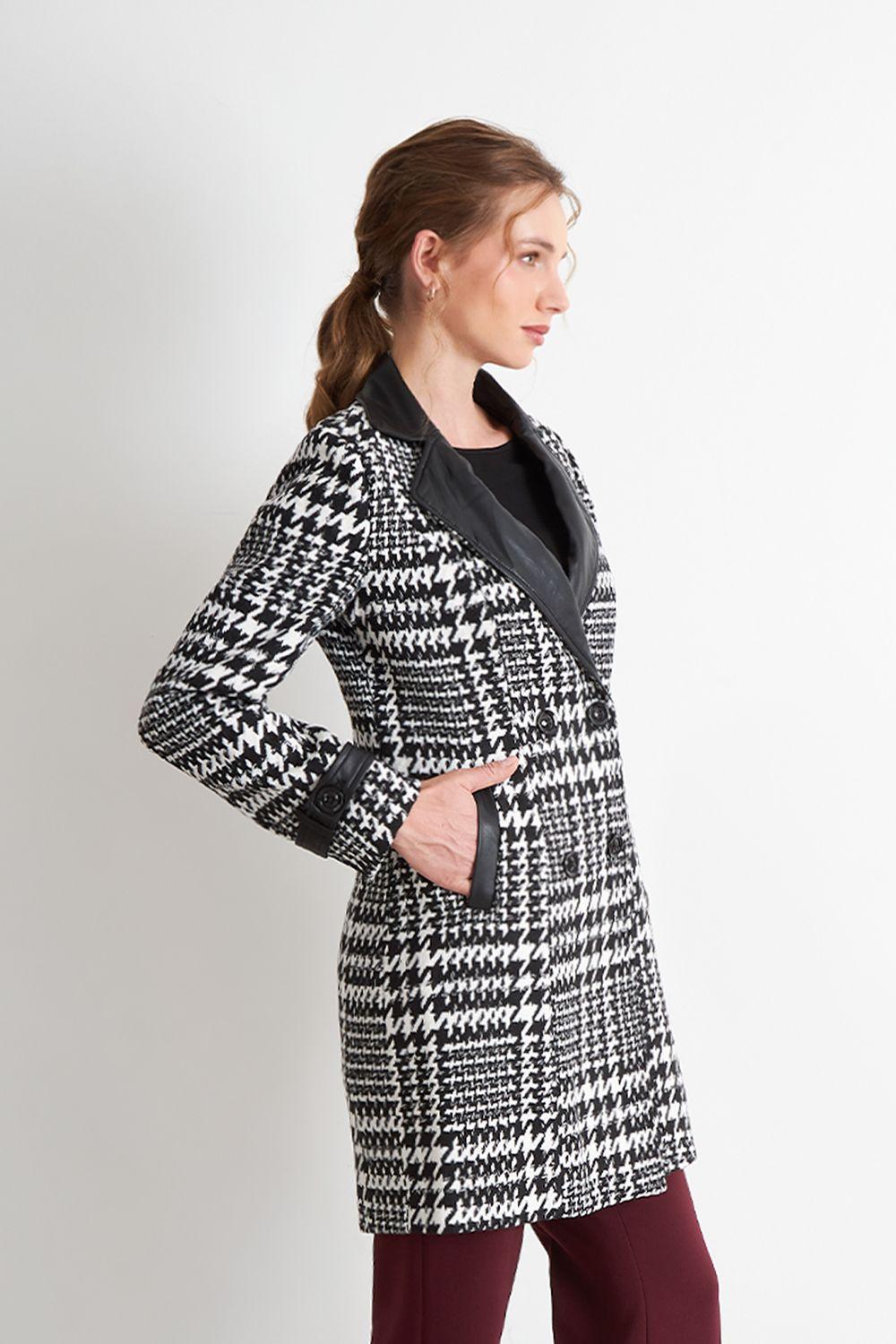 Abrigo Pied De Poule Negro Nicopoly-2