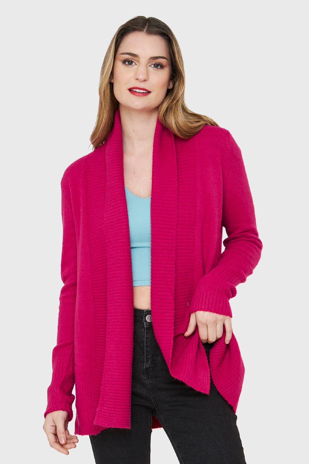 Cárdigan Básico Fucsia Nicopoly-0