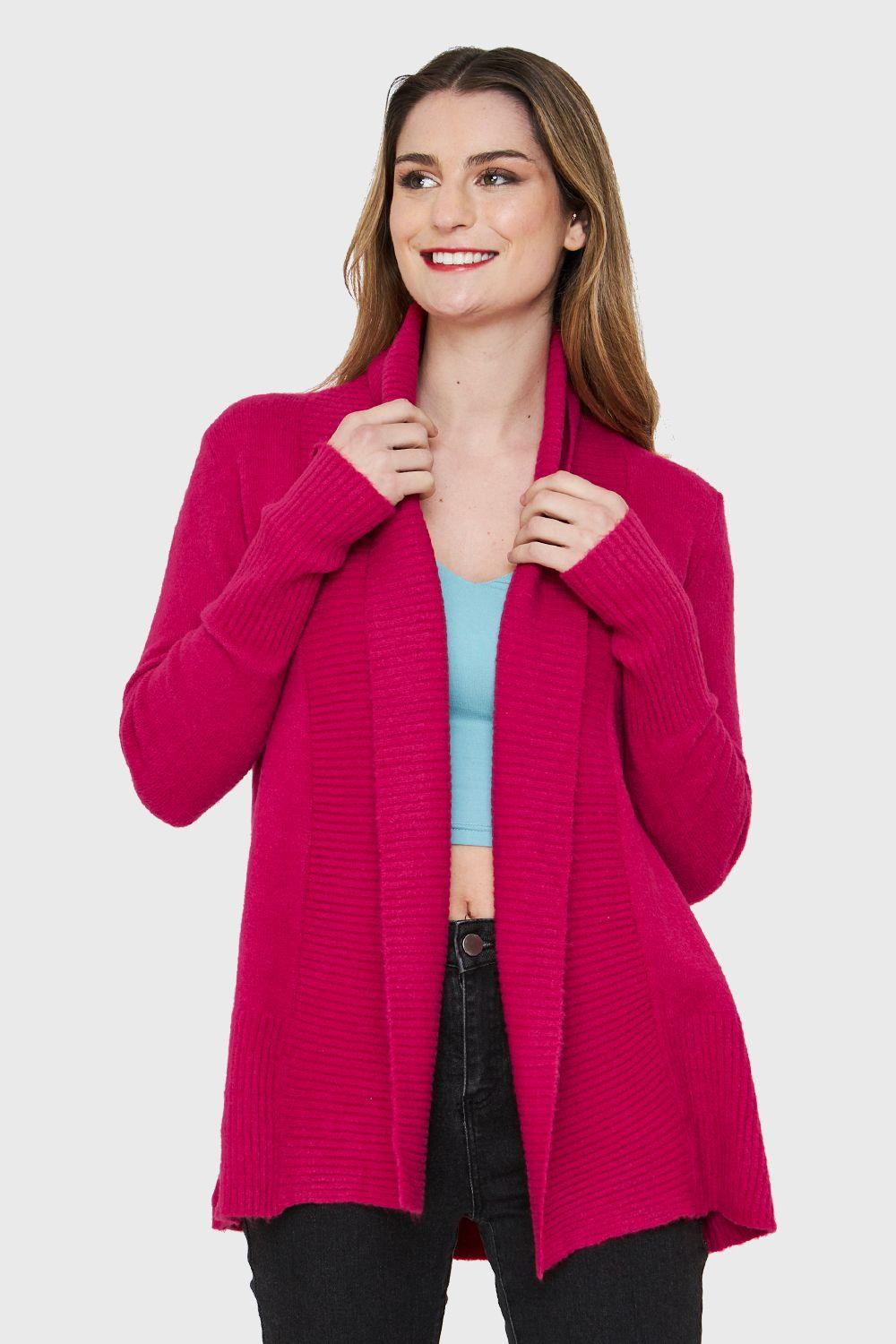 Cárdigan Básico Fucsia Nicopoly-4