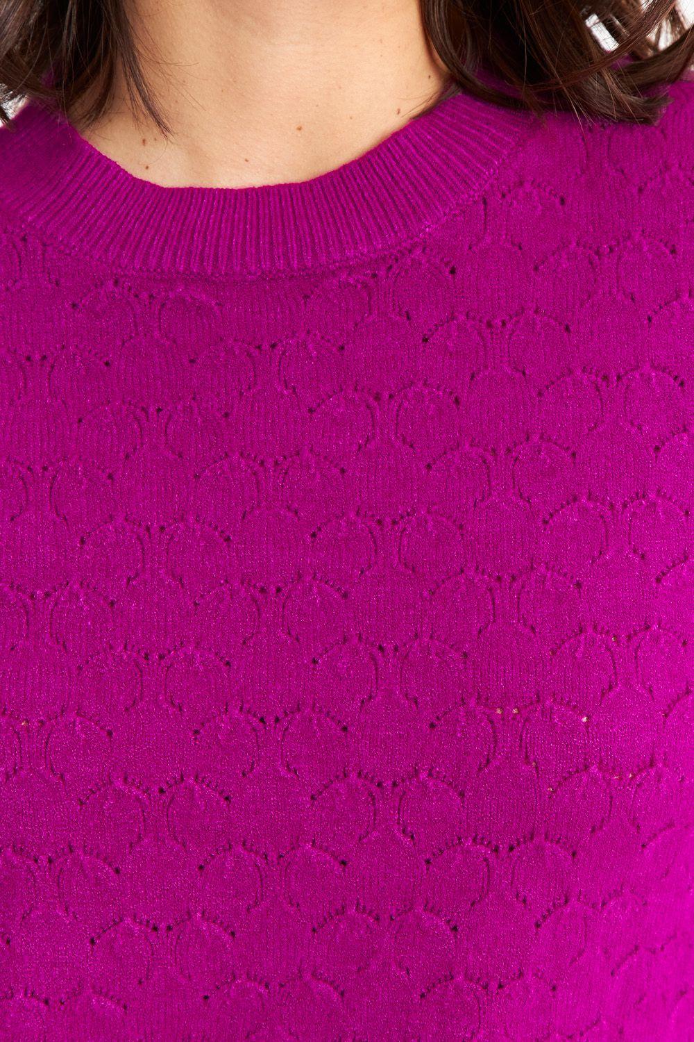 Sweater Básico Cuello Redondo Magenta Nicopoly-5