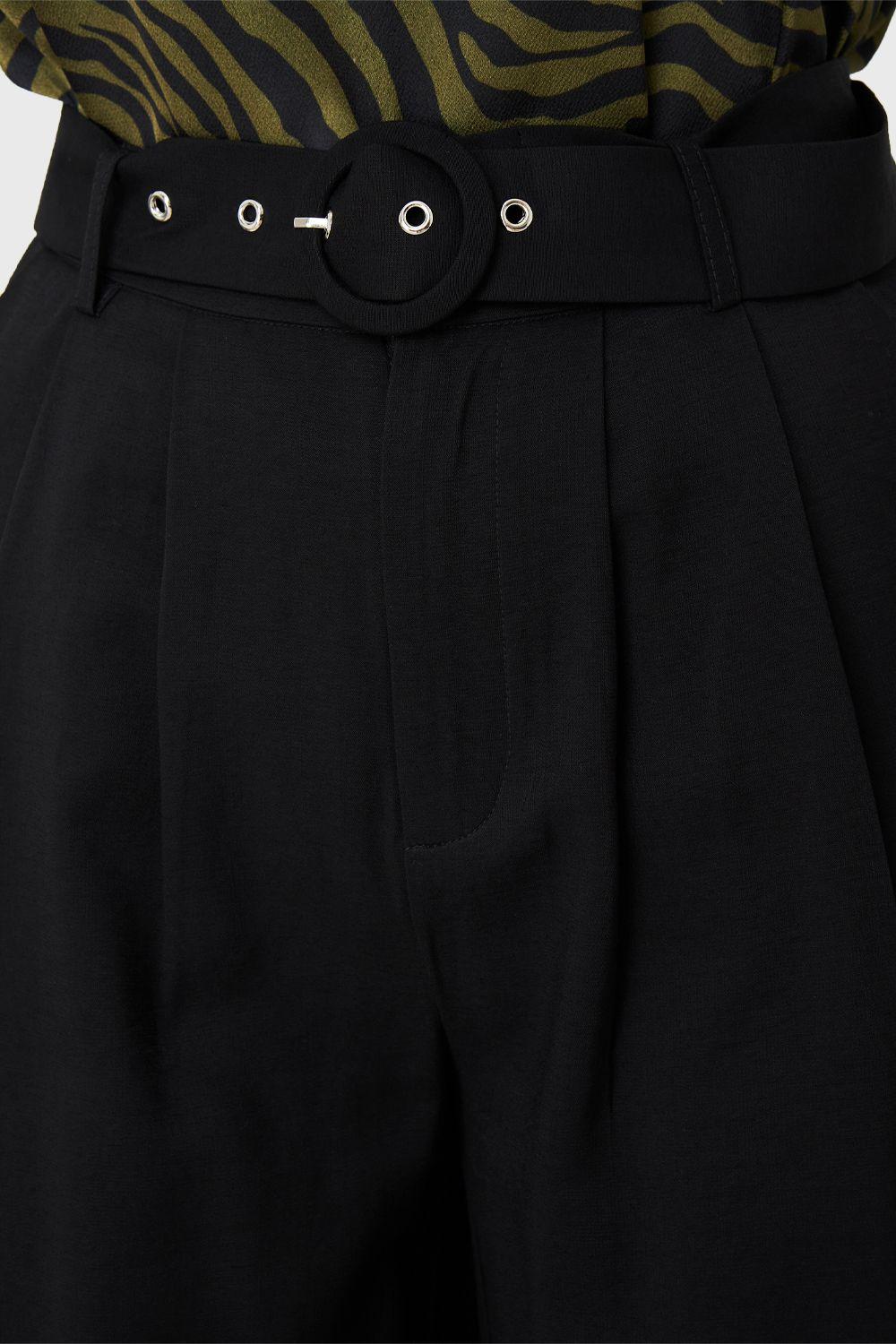 Pantalón Palazzo Hebilla Negro Nicopoly-5
