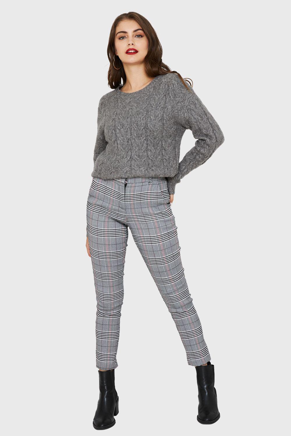 Sweater Trenzado Tipo Lana Grafito Nicopoly-1