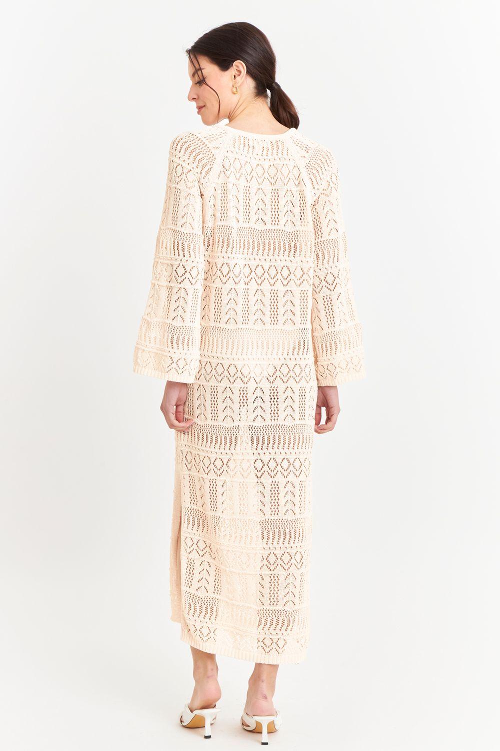 Vestido Largo Tejido Beige Nicopoly-3