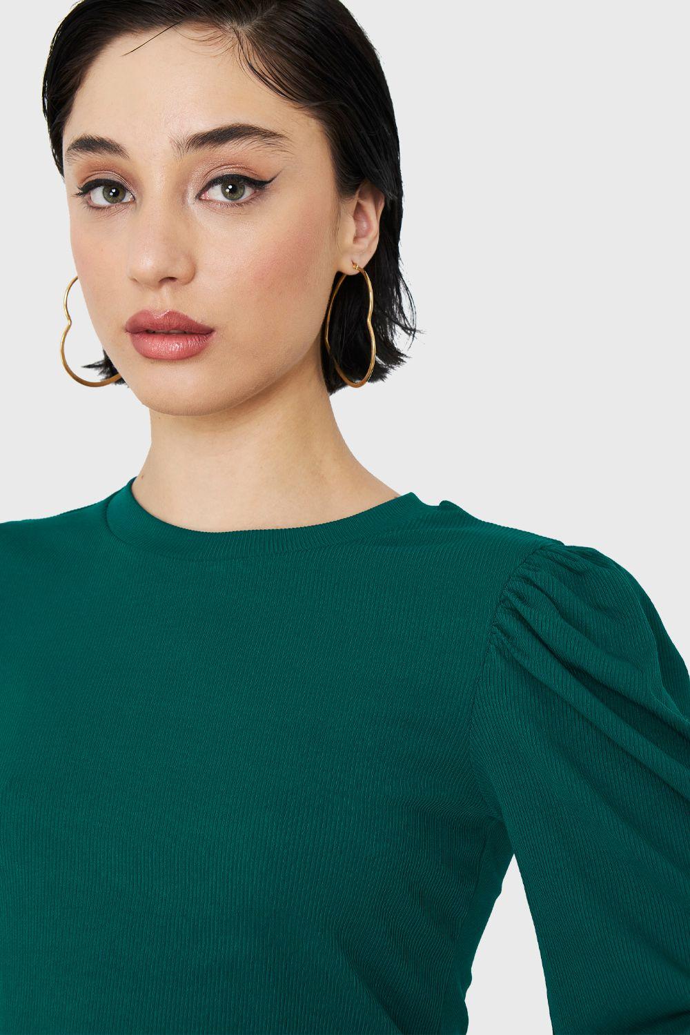 Polera Acanalada Princesa Verde Nicopoly-5