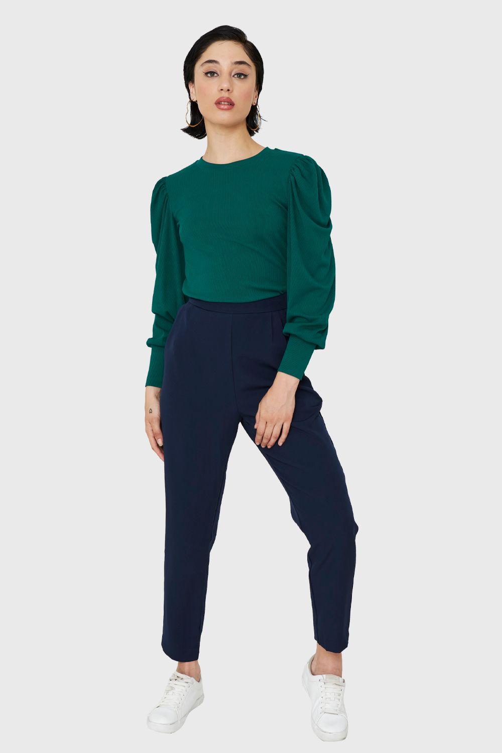 Polera Acanalada Princesa Verde Nicopoly-1