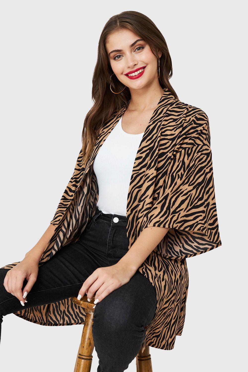 Kimono Animal Print Cebra Café Nicopoly-0