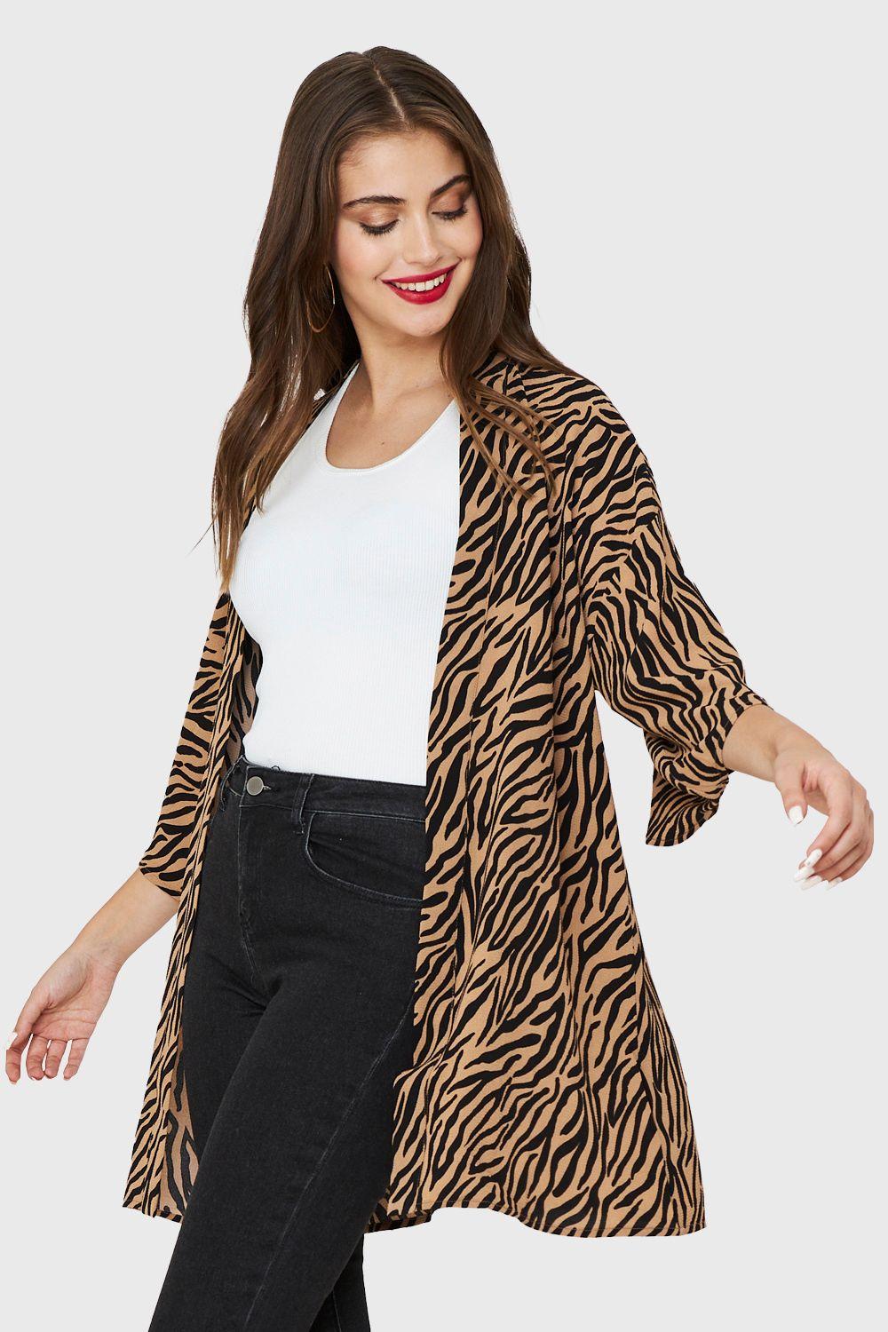 Kimono Animal Print Cebra Café Nicopoly-2