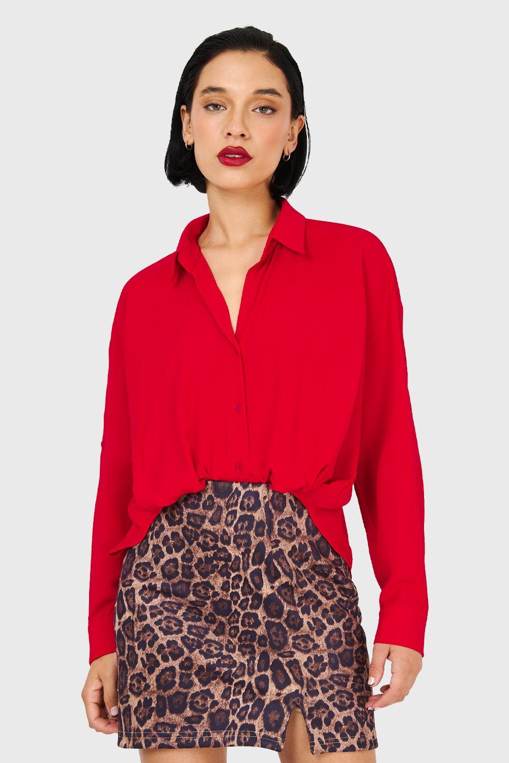 Camisa Manga Ajustable Rojo Nicopoly-0