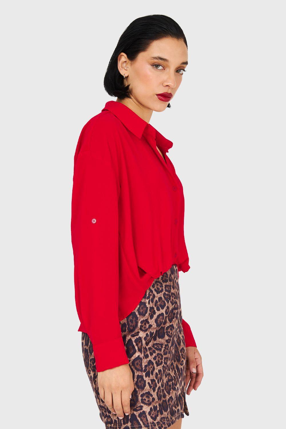 Camisa Manga Ajustable Rojo Nicopoly-2