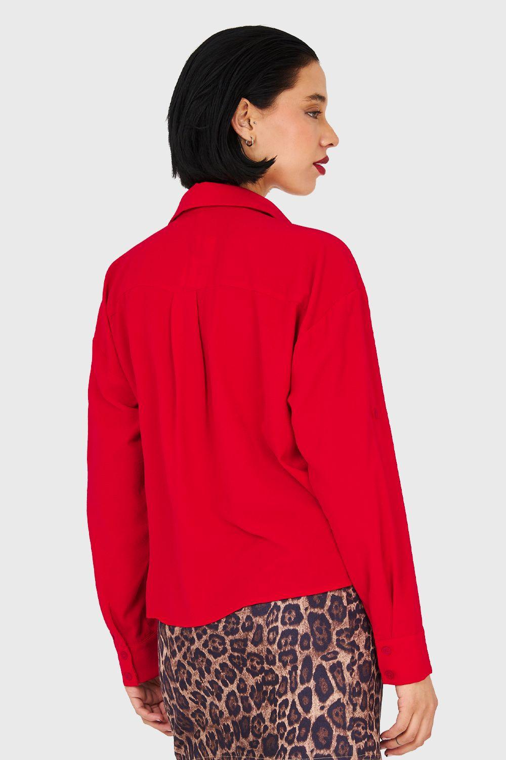 Camisa Manga Ajustable Rojo Nicopoly-3