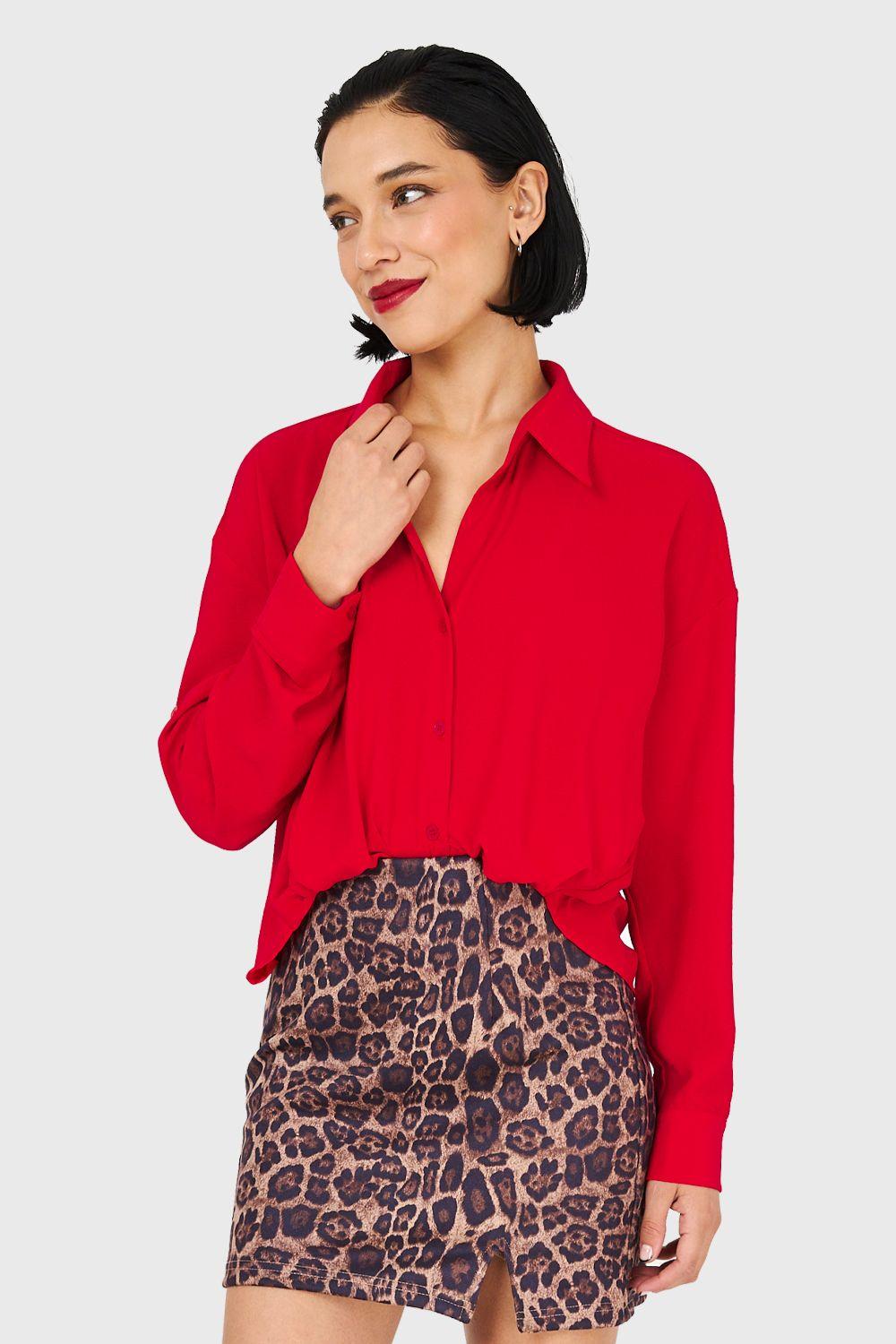 Camisa Manga Ajustable Rojo Nicopoly-4
