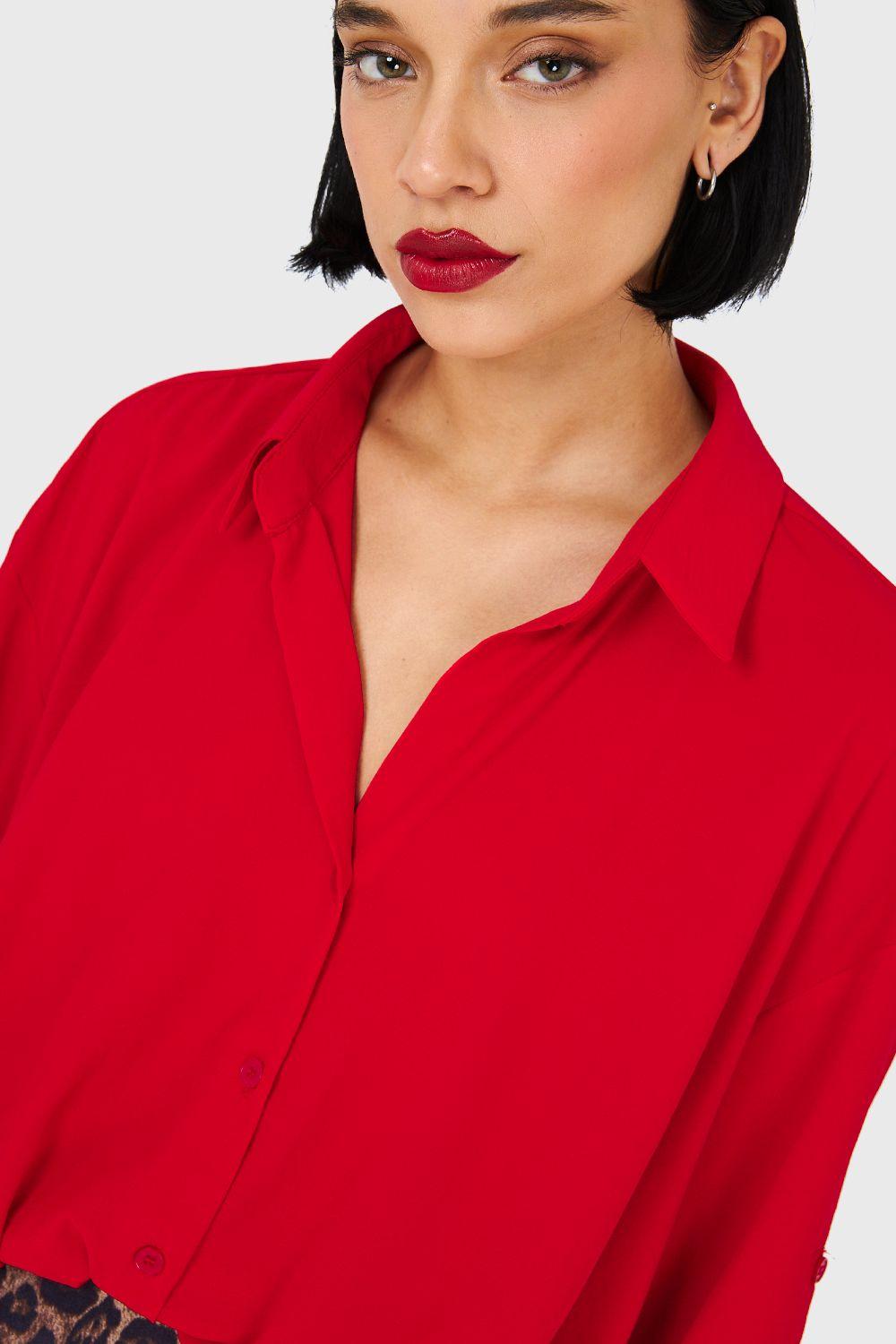Camisa Manga Ajustable Rojo Nicopoly-5