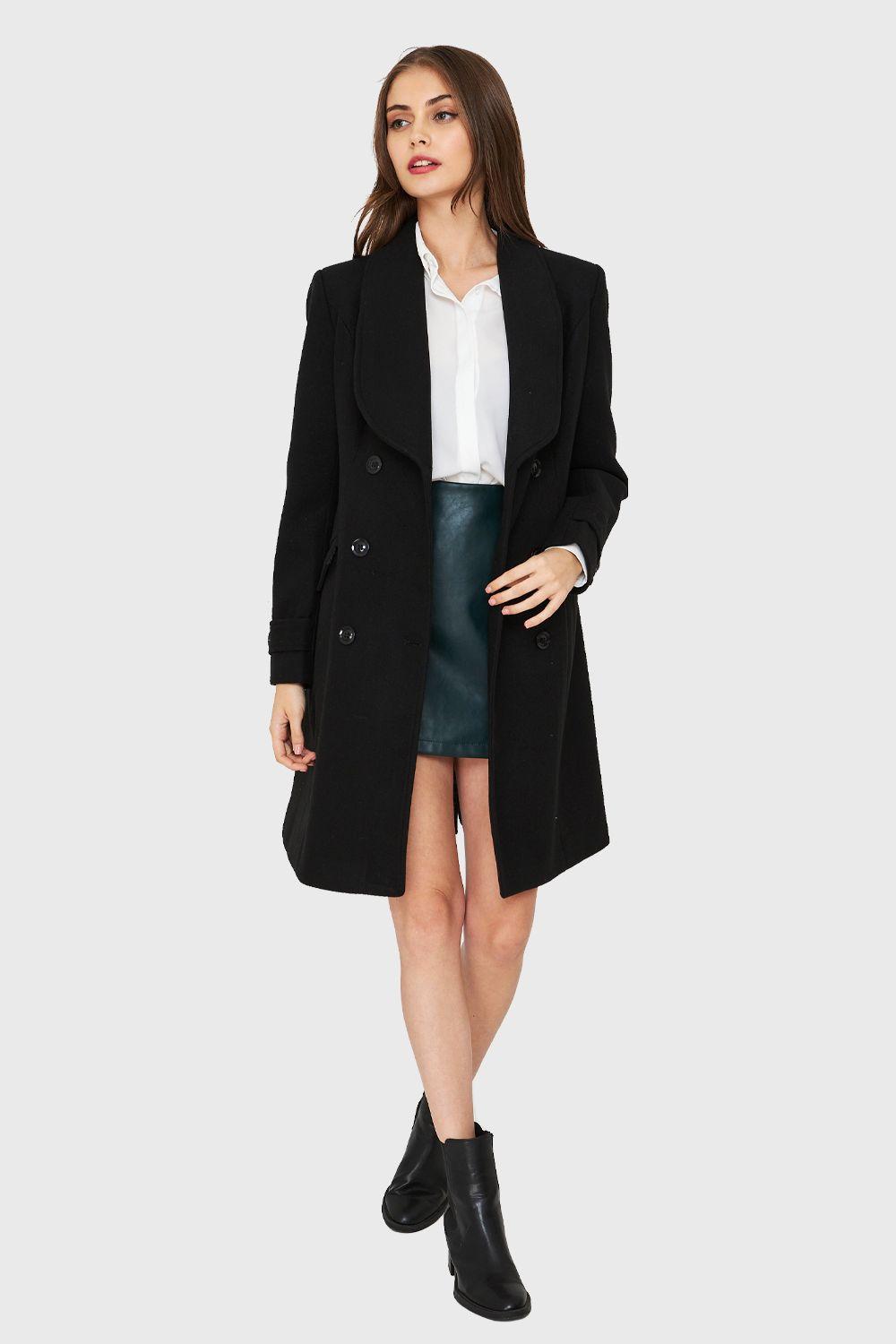 Abrigo Seis Botones Negro Nicopoly-1