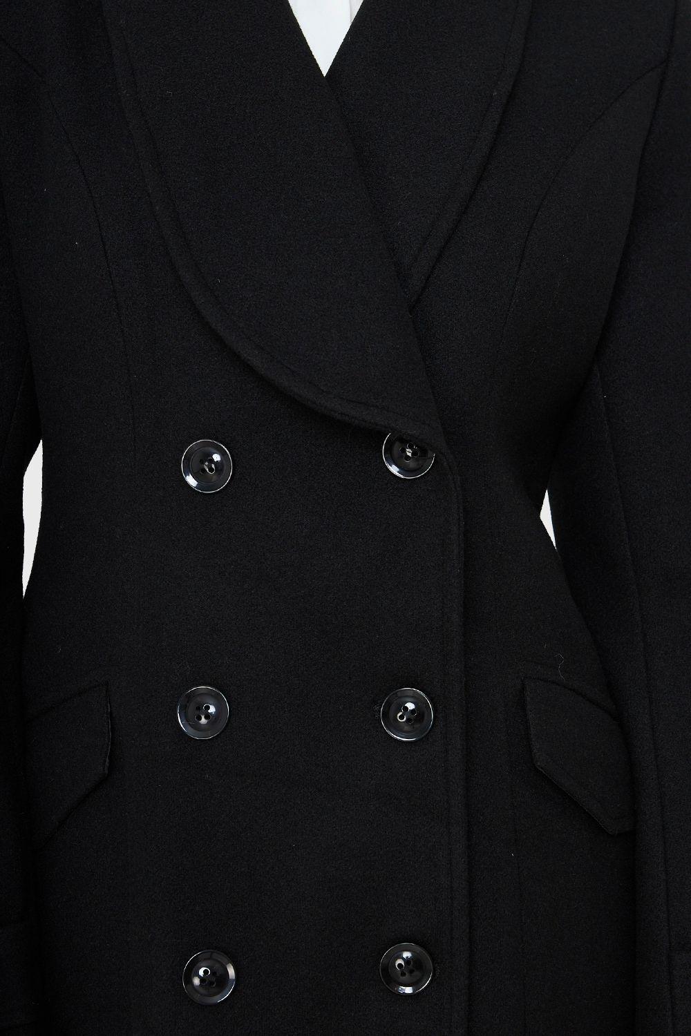 Abrigo Seis Botones Negro Nicopoly-5