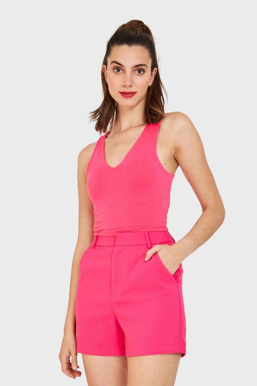 Crop Top Modal Fucsia Nicopoly-4