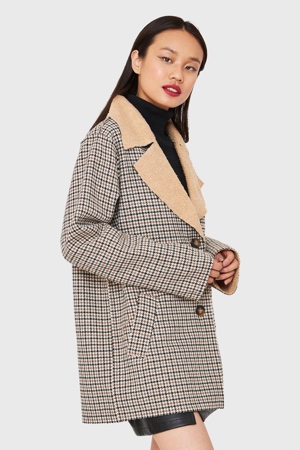 Chaqueta Pied De Poule Beige/Café Nicopoly-2