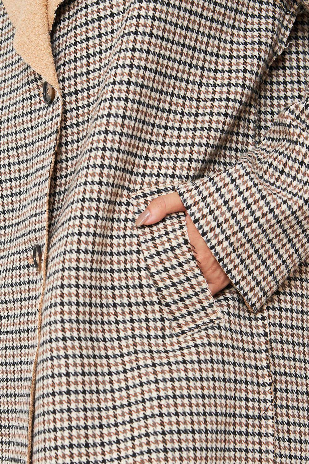 Chaqueta Pied De Poule Beige/Café Nicopoly-5