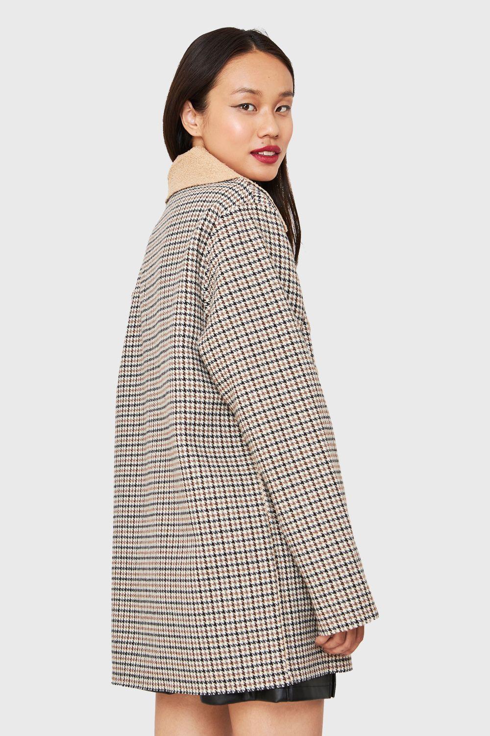 Chaqueta Pied De Poule Beige/Café Nicopoly-3