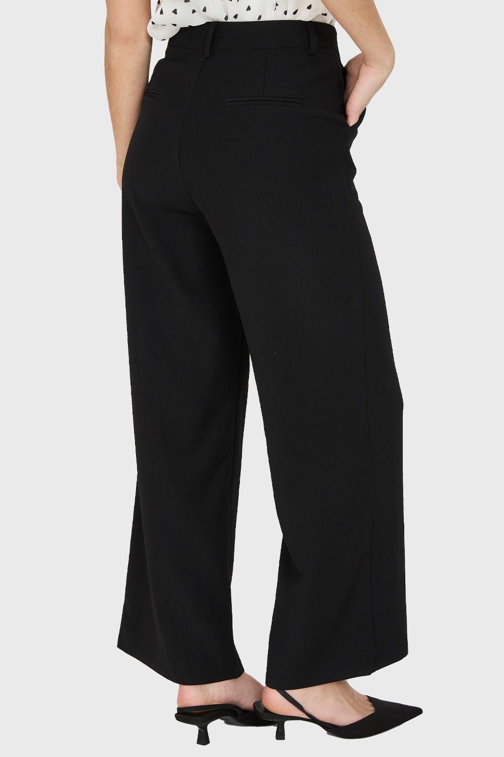 Pantalón Pinzas Tiro Alto Negro Nicopoly-3