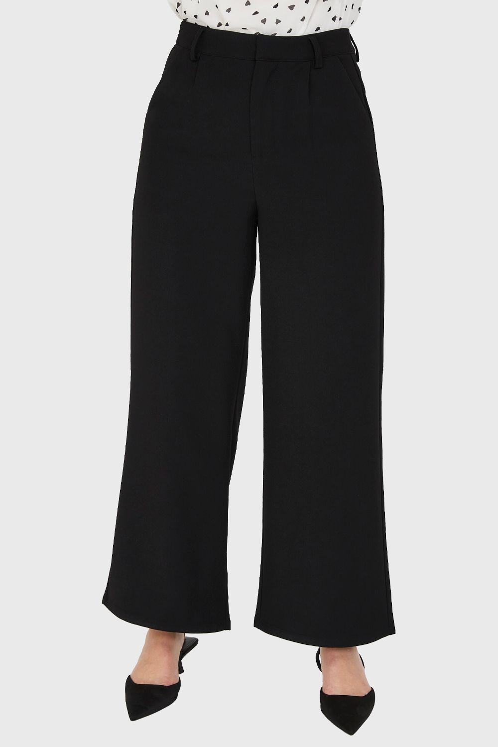 Pantalón Pinzas Tiro Alto Negro Nicopoly-4