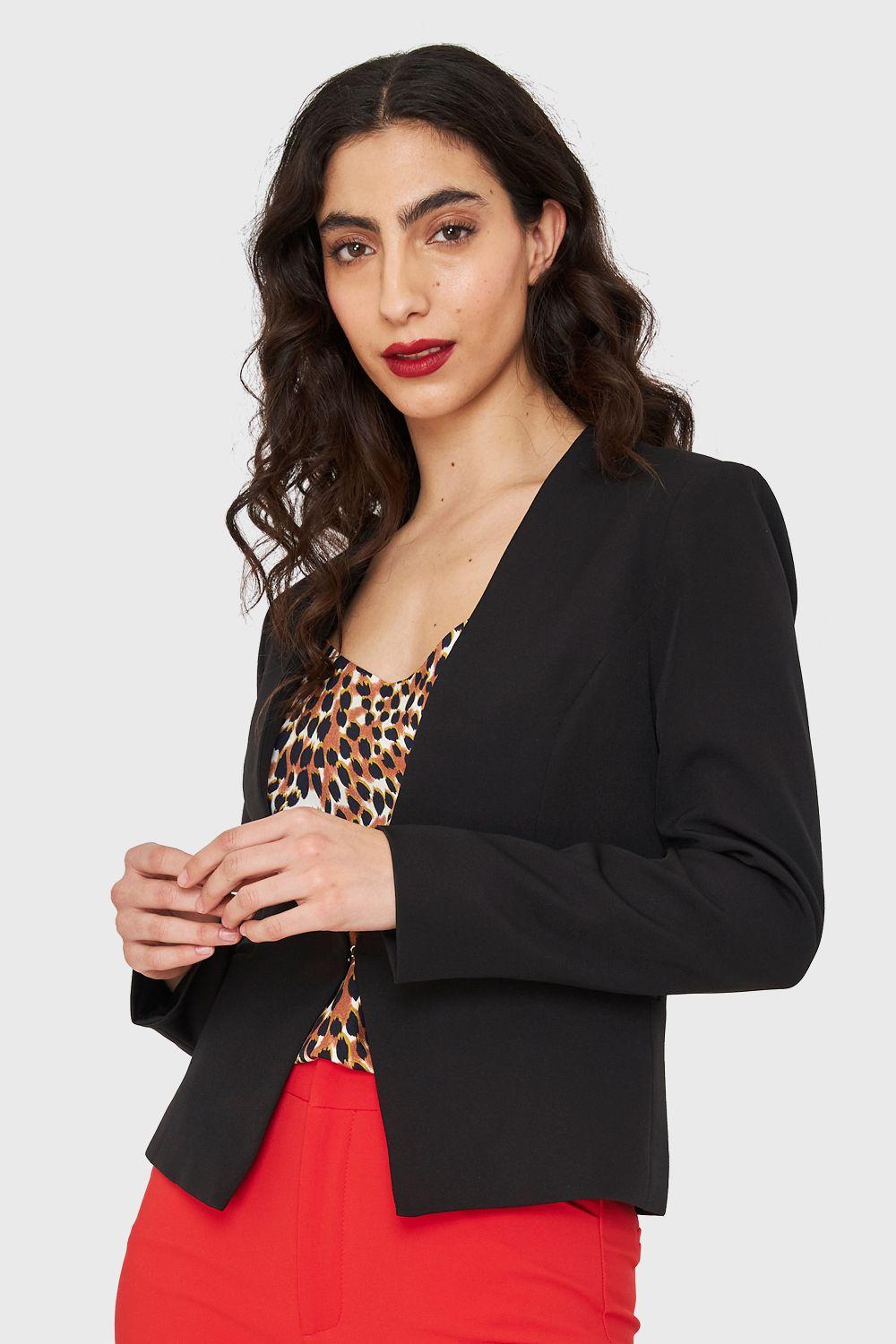 Blazer Entallado Clásico Negro Nicopoly-2