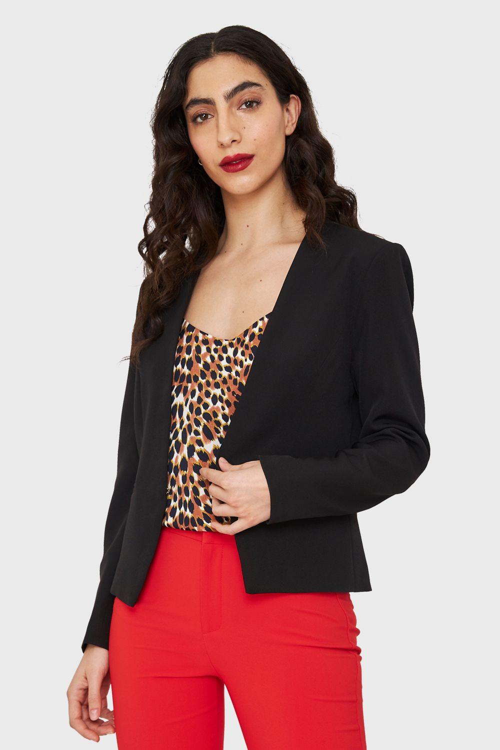 Blazer Entallado Clásico Negro Nicopoly-4