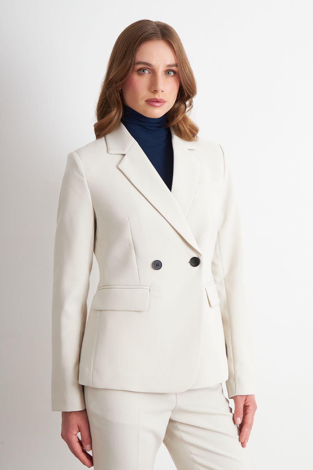 Blazer Sastrero Dos Botones Blanco	 Nicopoly-2