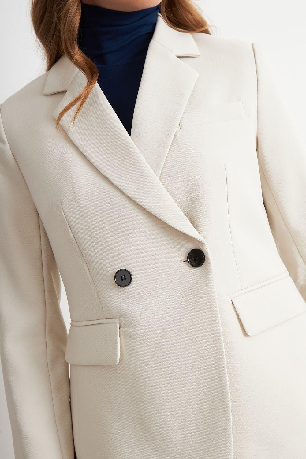 Blazer Sastrero Dos Botones Blanco	 Nicopoly-5