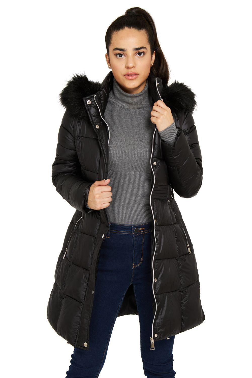 Parka Gorro y Pelo Desmontable Negro Nicopoly-0