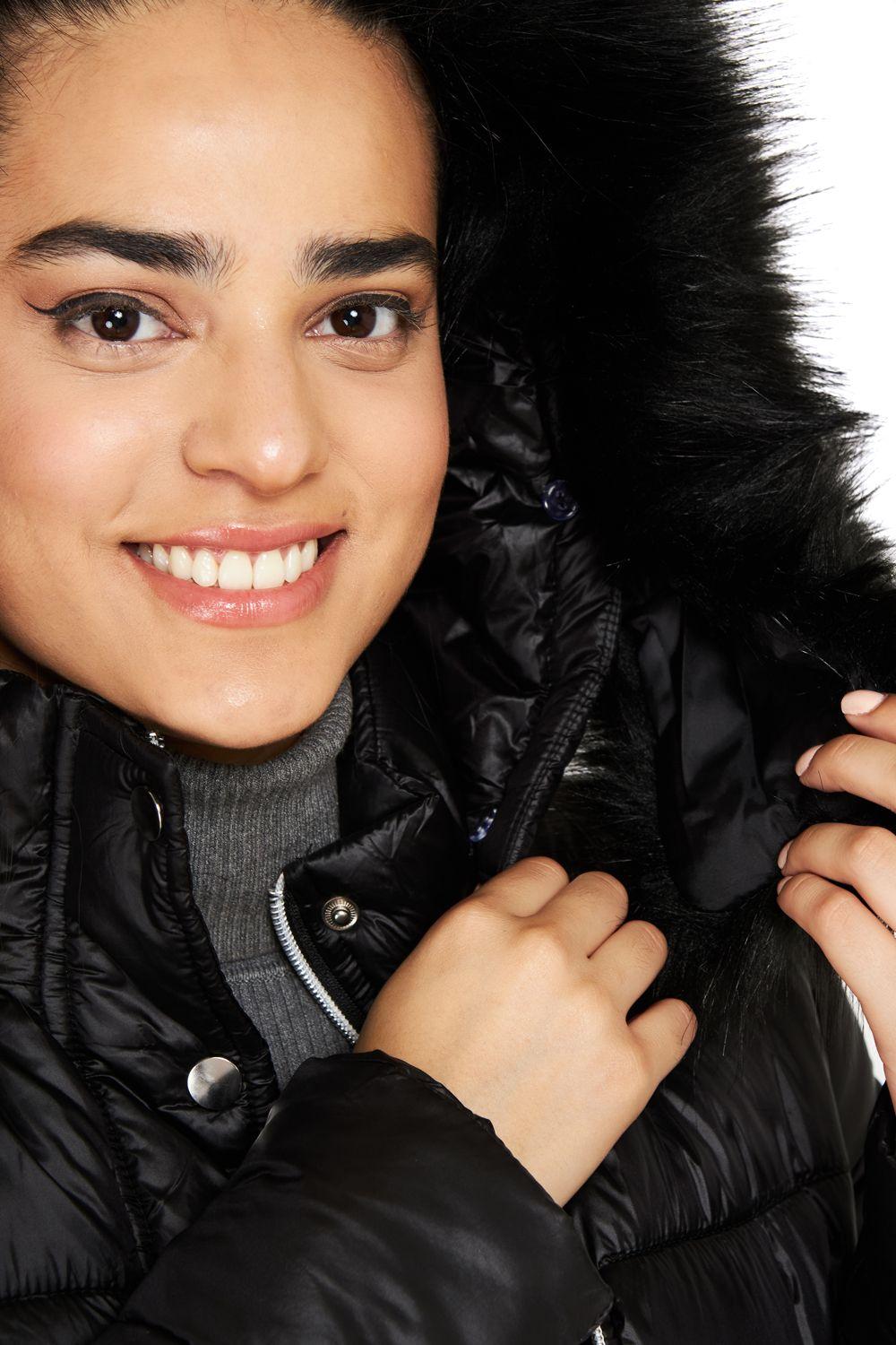 Parka Gorro y Pelo Desmontable Negro Nicopoly-4
