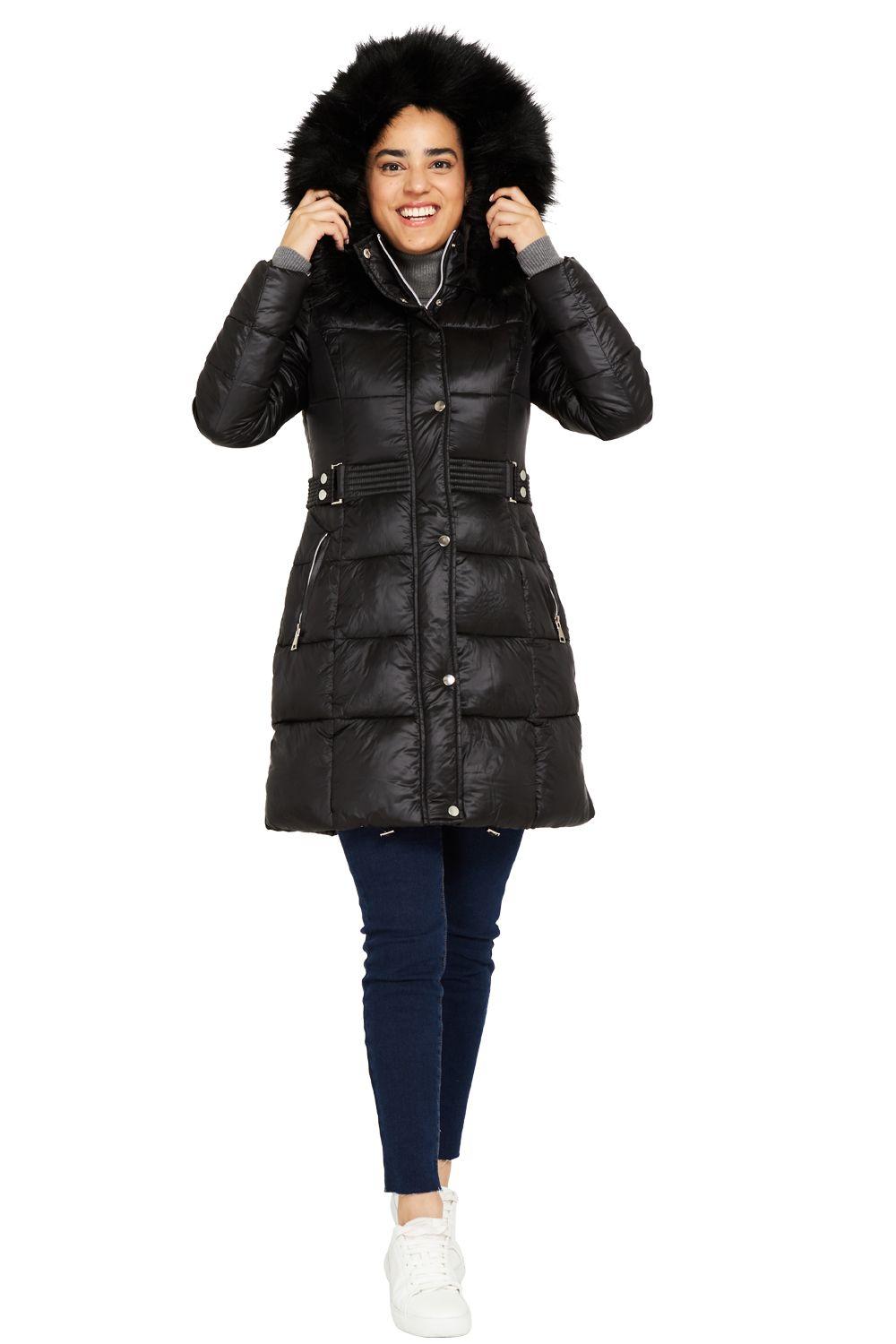 Parka Gorro y Pelo Desmontable Negro Nicopoly-1