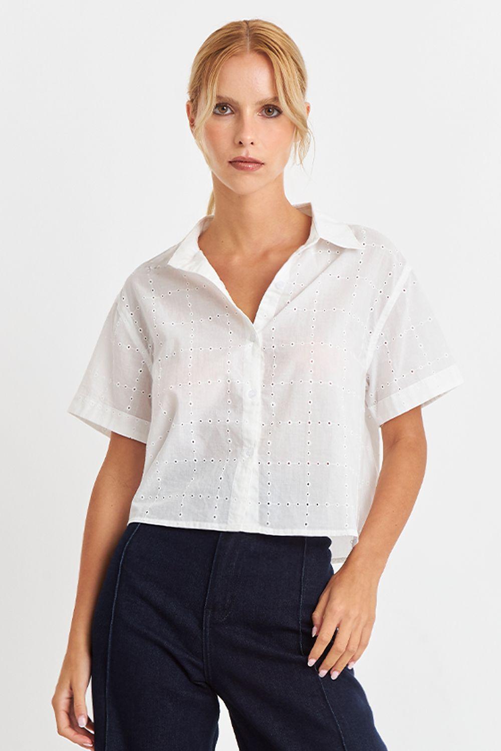 Camisa Semi Corta Blanco Nicopoly-0