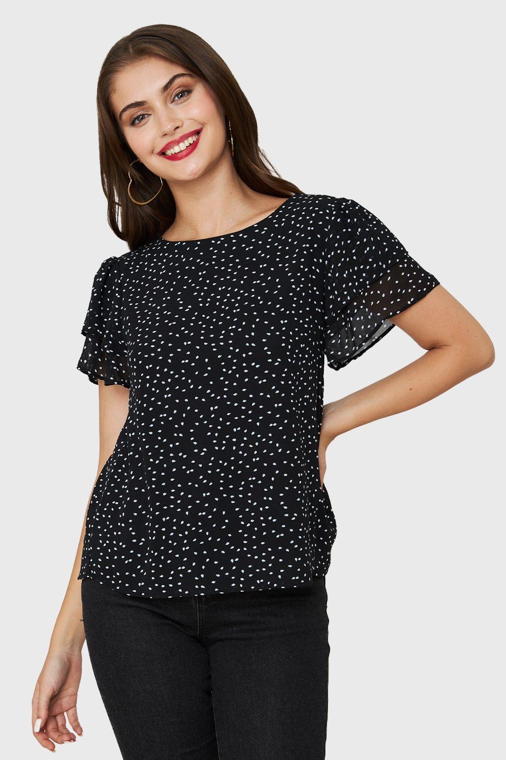 Blusa Puntitos Negro Nicopoly-0