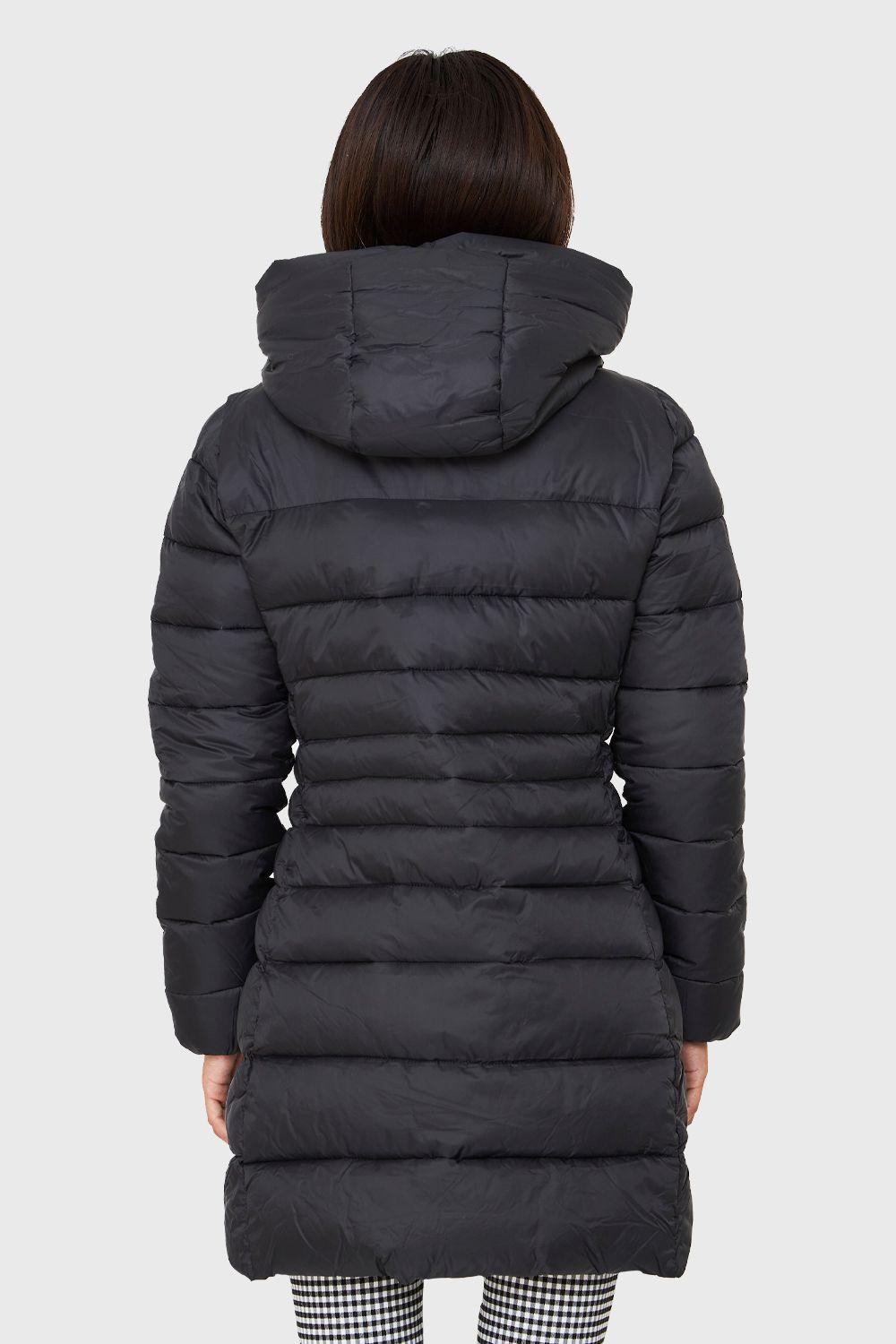 Parka Midi Gorro Polar Negro Nicopoly-3