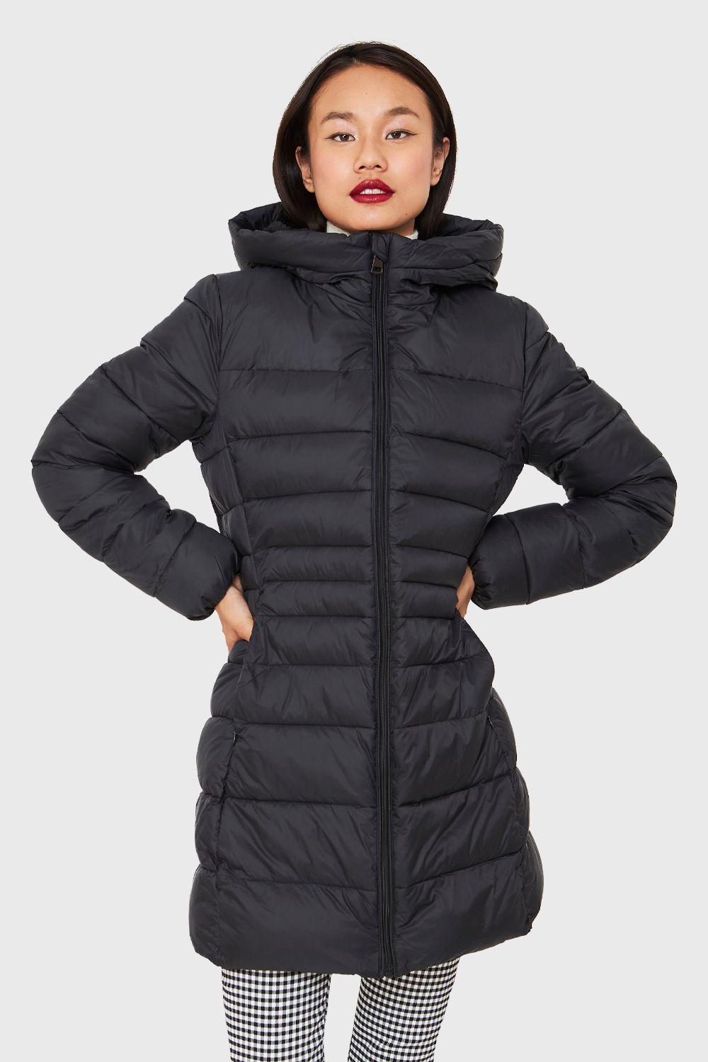 Parka Midi Gorro Polar Negro Nicopoly-4
