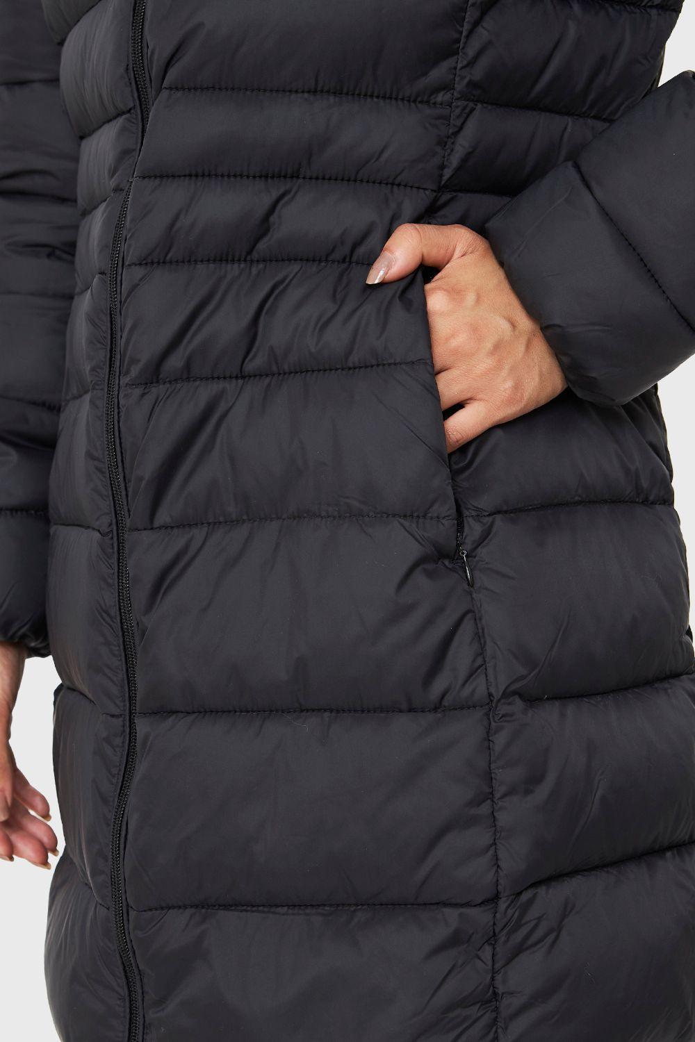 Parka Midi Gorro Polar Negro Nicopoly-5