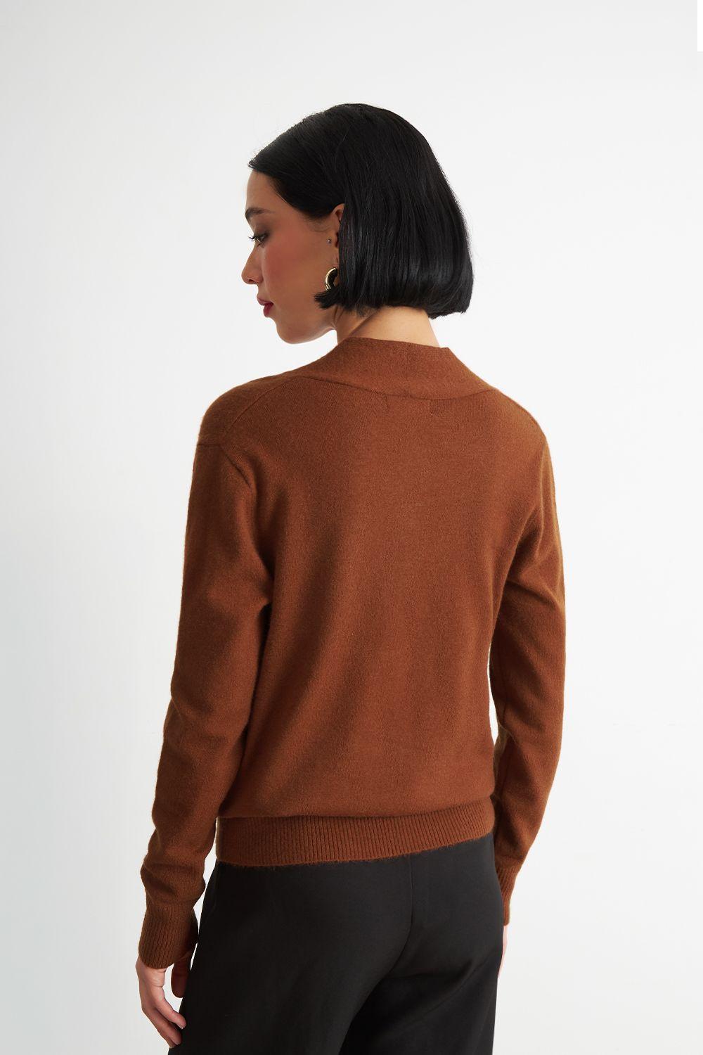 Sweater Cruzado con Botones Óxido Nicopoly-3