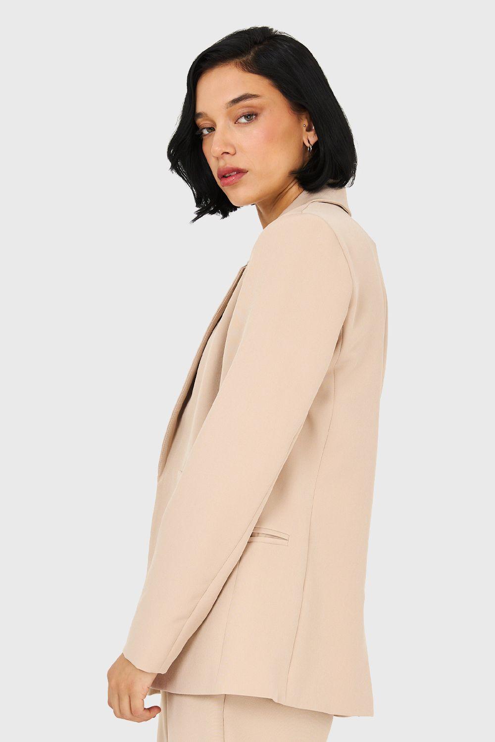 Blazer Básico De Tope Khaki Nicopoly-2
