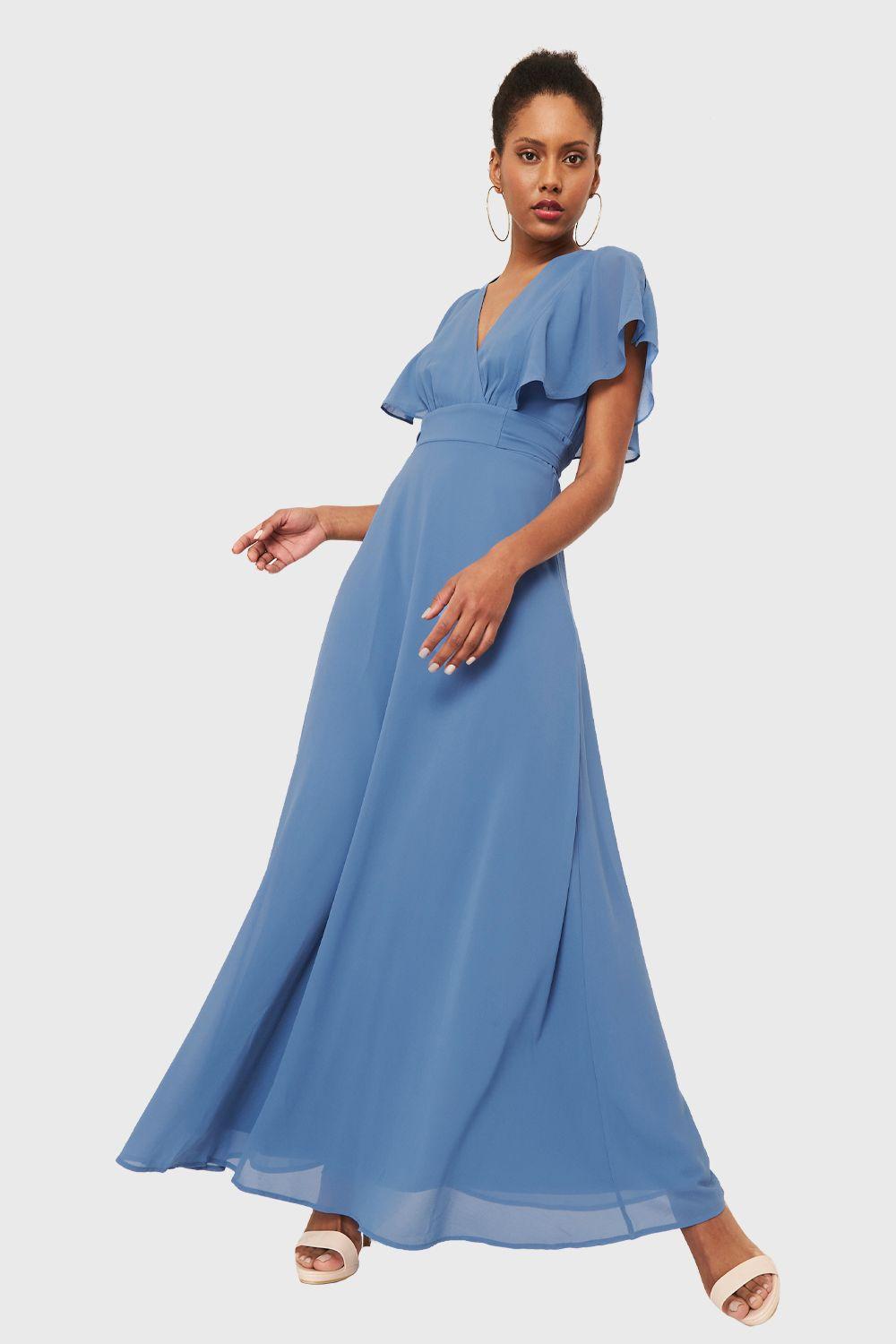 Vestido Largo Celeste Nicopoly-1