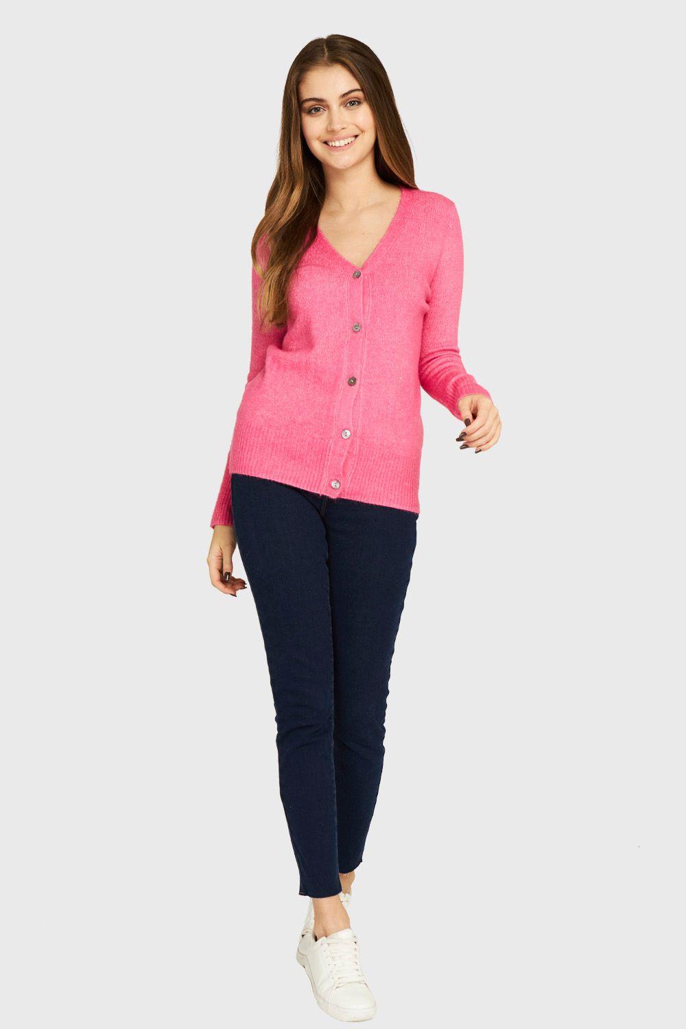 Chaleco Botones Fucsia Nicopoly-1