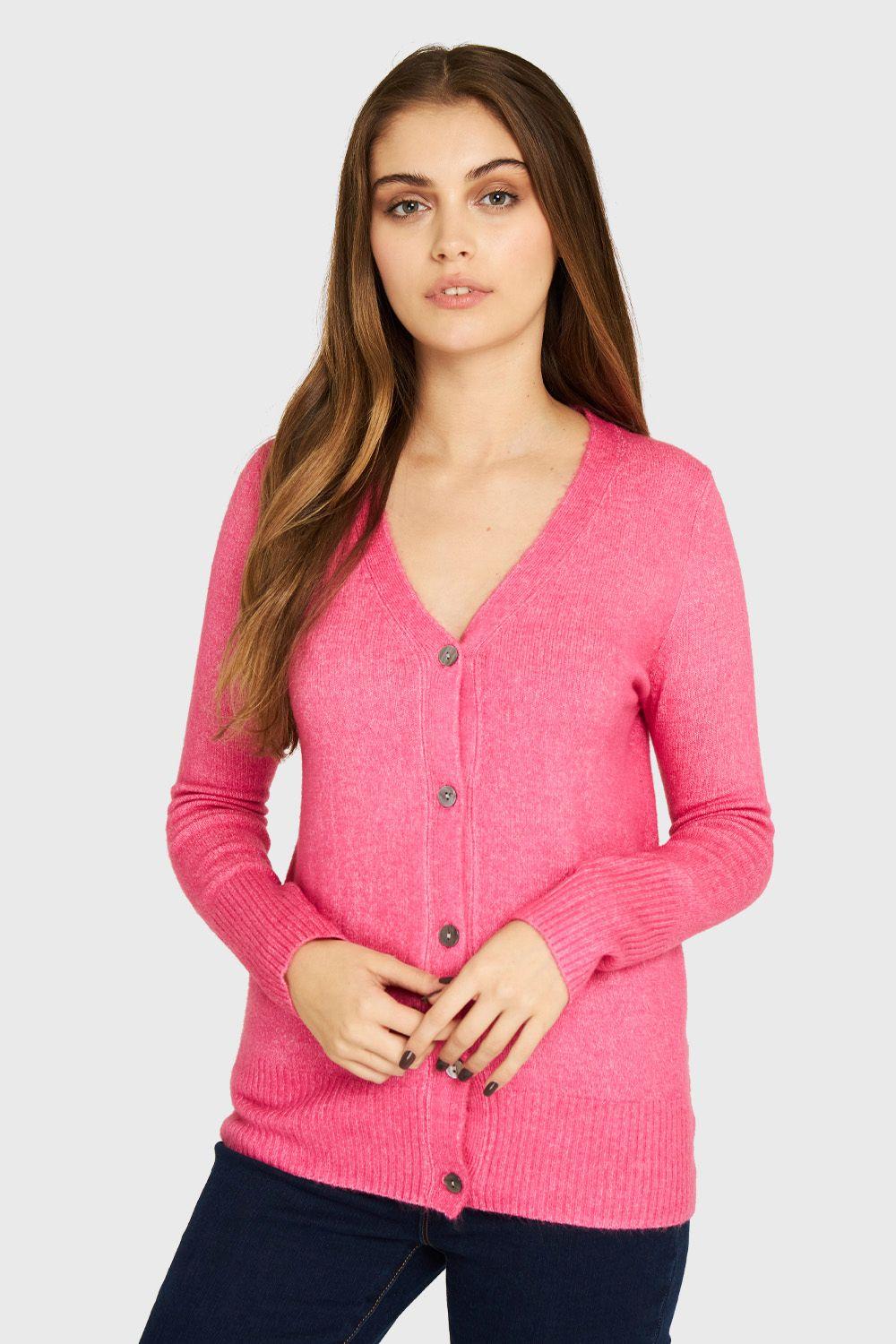 Chaleco Botones Fucsia Nicopoly-2