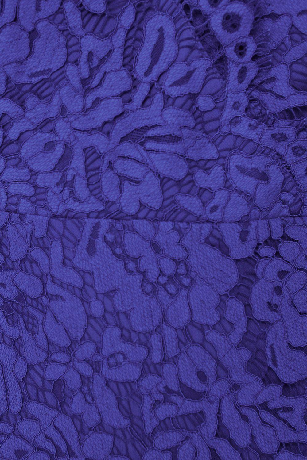 Vestido Encaje Asimétrico Azul Rey Nicopoly-5