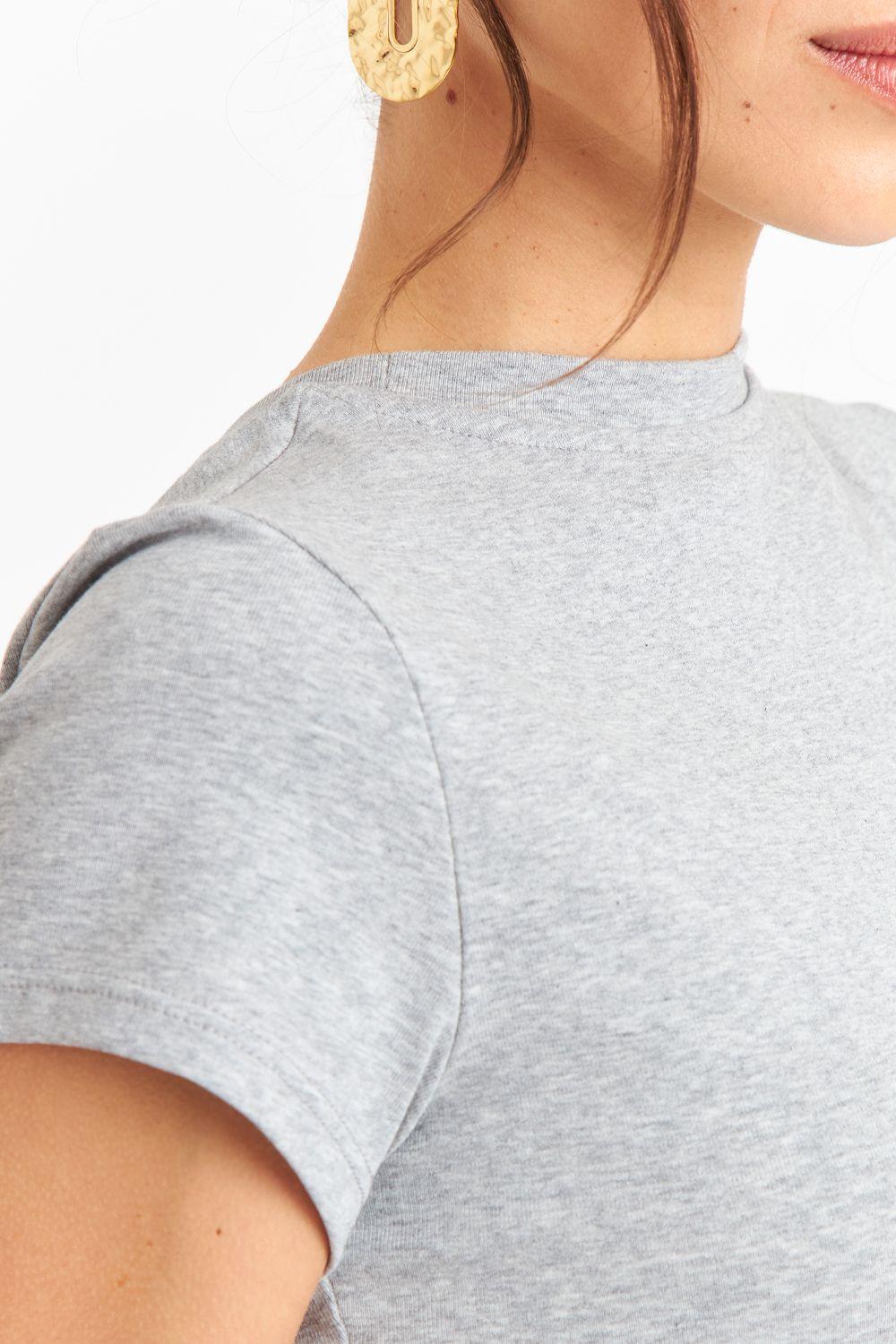 Polera Manga Corta Básica Gris Nicopoly-5