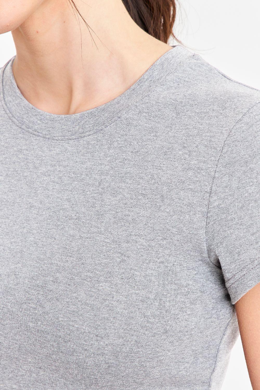 Polera Manga Corta Básica Gris Nicopoly-5