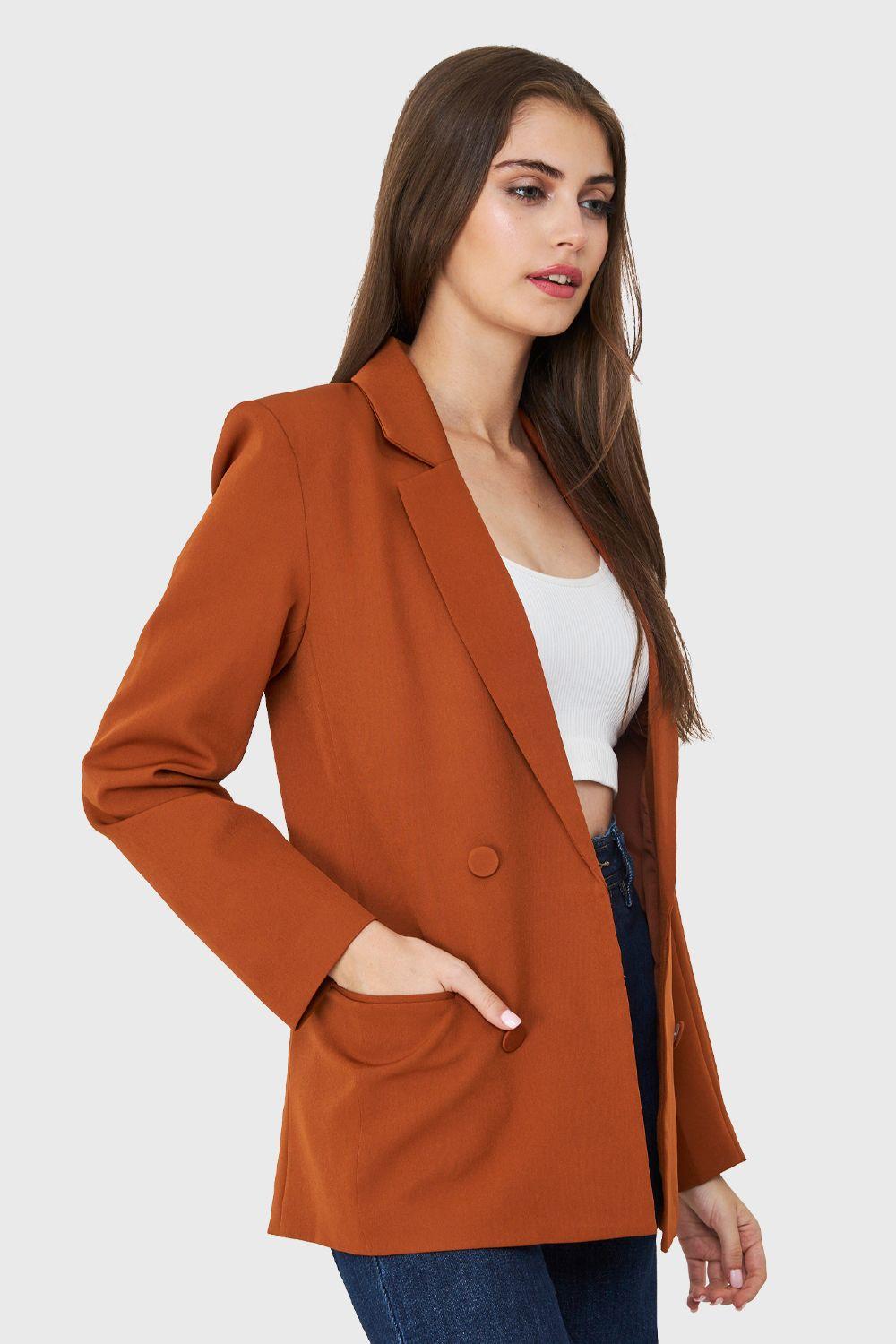 Blazer Cuatro Botones Decorativos Óxido Nicopoly-2